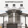 Outsunny Grillpavillon mit Metalldach in Schwarz, Wetterschutz und Belüftung.