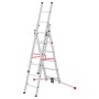 Hailo Alu-Kombileiter S100 Profi Lot, 3-teilig, als Anlege-, Schiebe- und Bockleiter nutzbar.