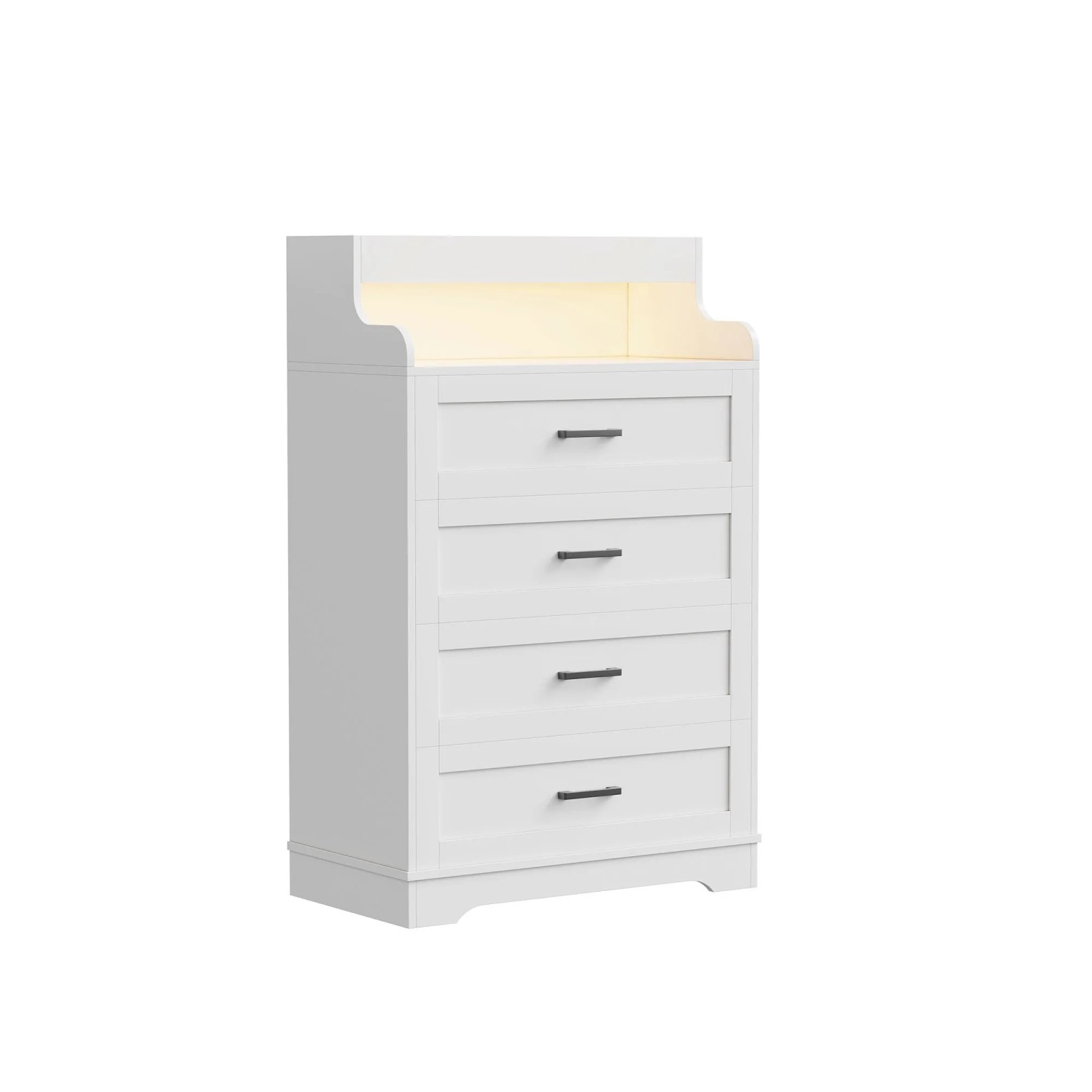 PXloue Kommode 4 Schubladen  73/114/39 cm  mit LED und  2  Fächern