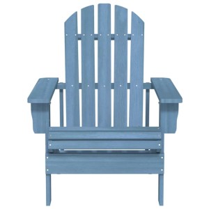 Blauer Adirondack Gartenstuhl aus Tannenholz, ideal für Garten und Terrasse.