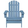 Blauer Adirondack Gartenstuhl aus Tannenholz, ideal für Garten und Terrasse.