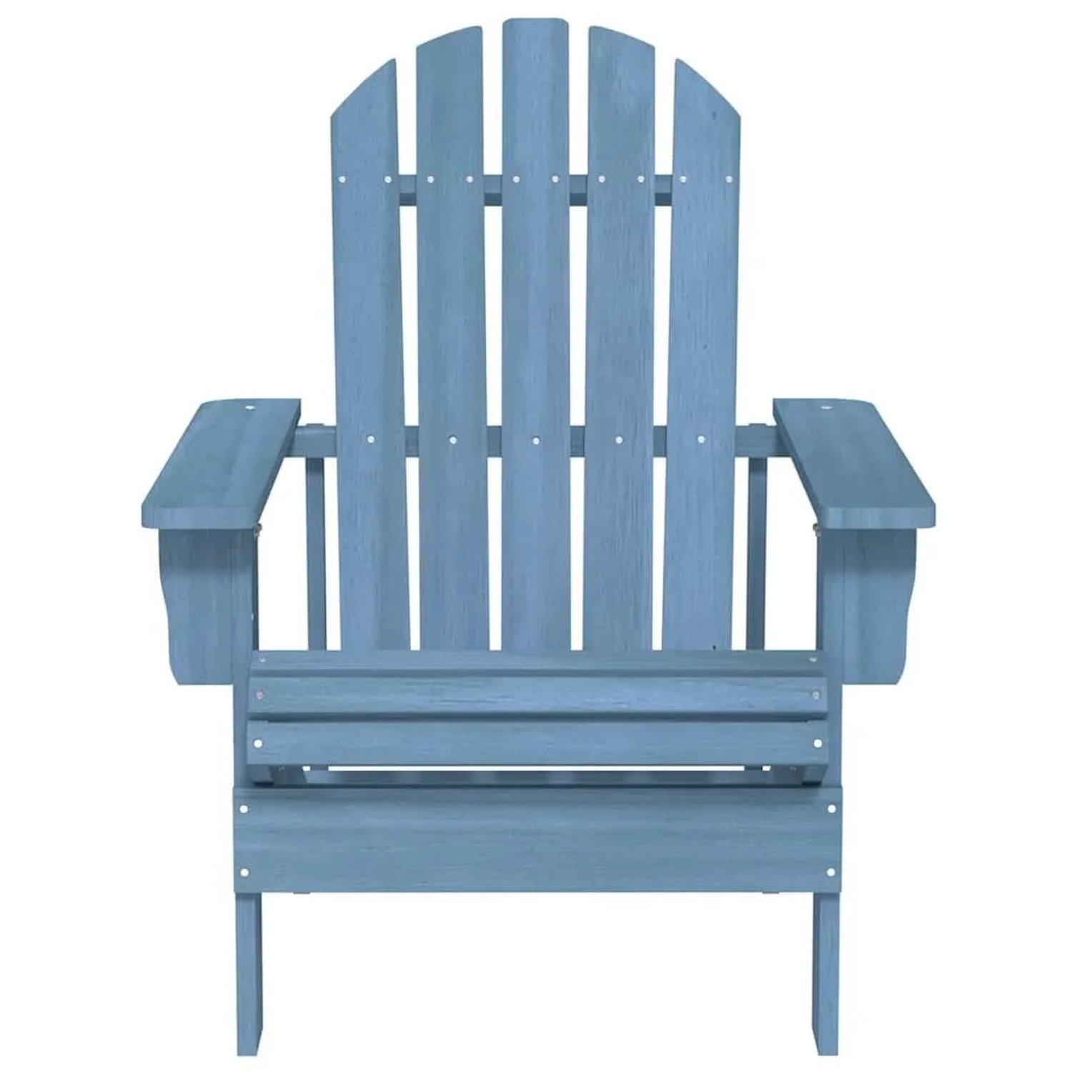 Blauer Adirondack Gartenstuhl aus Tannenholz, ideal für Garten und Terrasse.