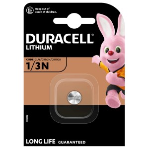 Duracell Lithium Batterie High Power 1/3N 2L76 in Verpackung. Knopfzelle für Smart-Home-Geräte.