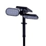 Schwarzer Näve LED Solarstrahler Paco mit zwei Leuchten und Solarpanel.