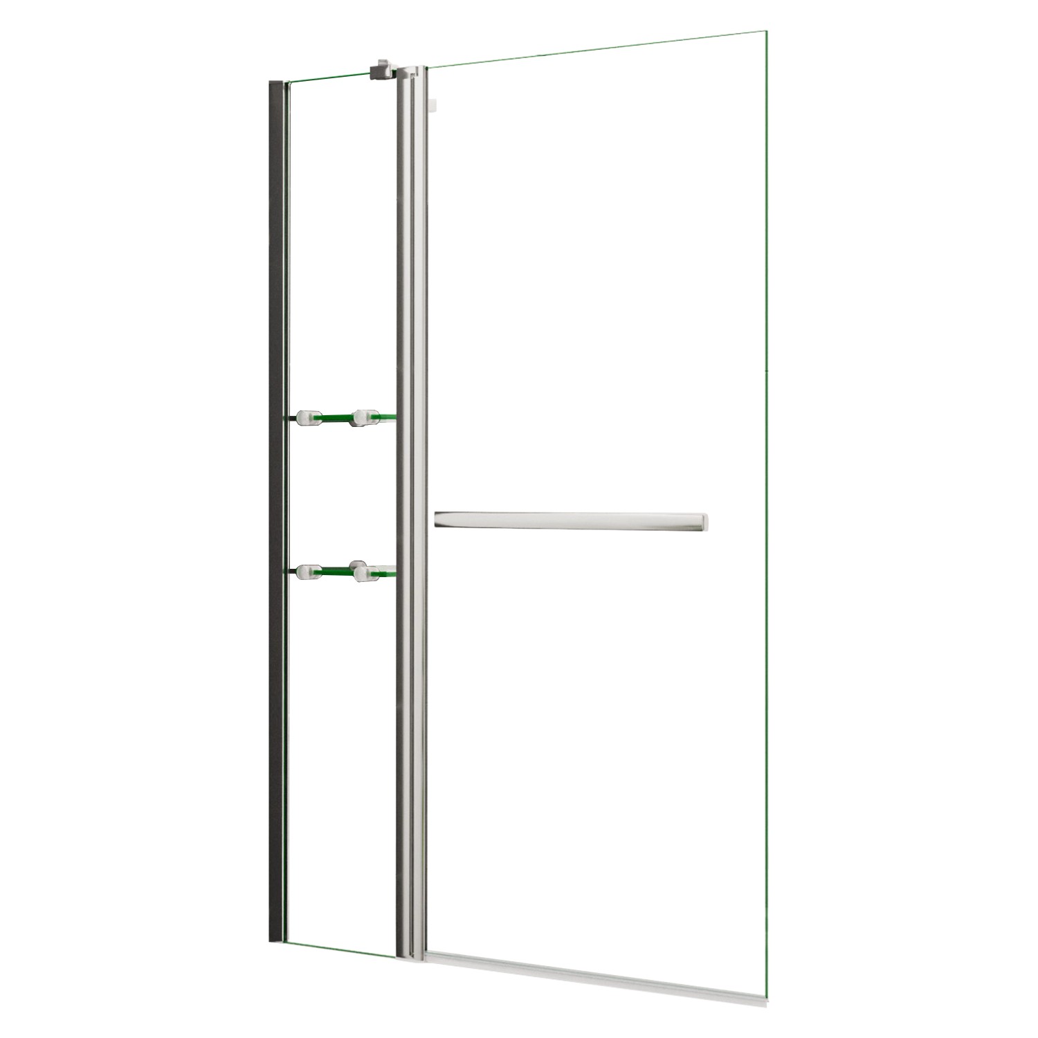 AICA 100x140cm Badewanneaufsatz mit 30cm Diagonal Wandhalterung Drehen 180°Duschwand Duschabtrennung