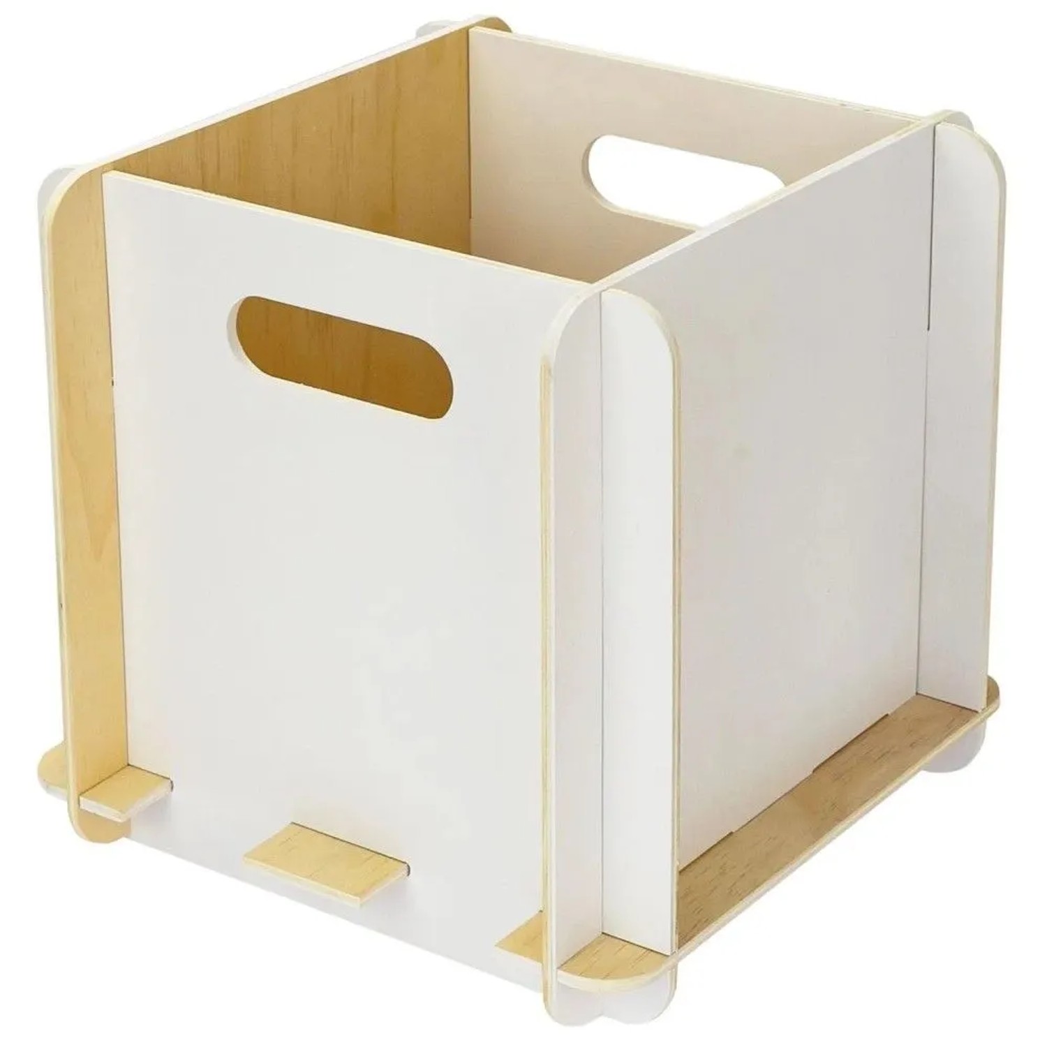 HMF 3740-25CM-01 Aufbewahrungsbox Holz Zusammenstecken 25cm Weiß