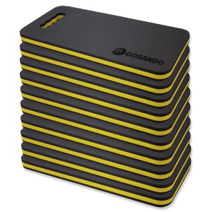 10er-Set Gorando Premium Kniekissen, gelb/schwarz, für Garten, Haus und Werkstatt.