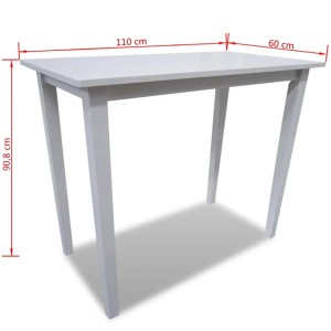 Weißer vidaXL Bartisch aus Holz, ideal für Küche oder Esszimmer. Schlichtes Design.