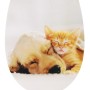 WC-Sitz mit Motiv Dream Team: Schlafender Hund und Katze. WC-Sitz mit Absenkautomatik.