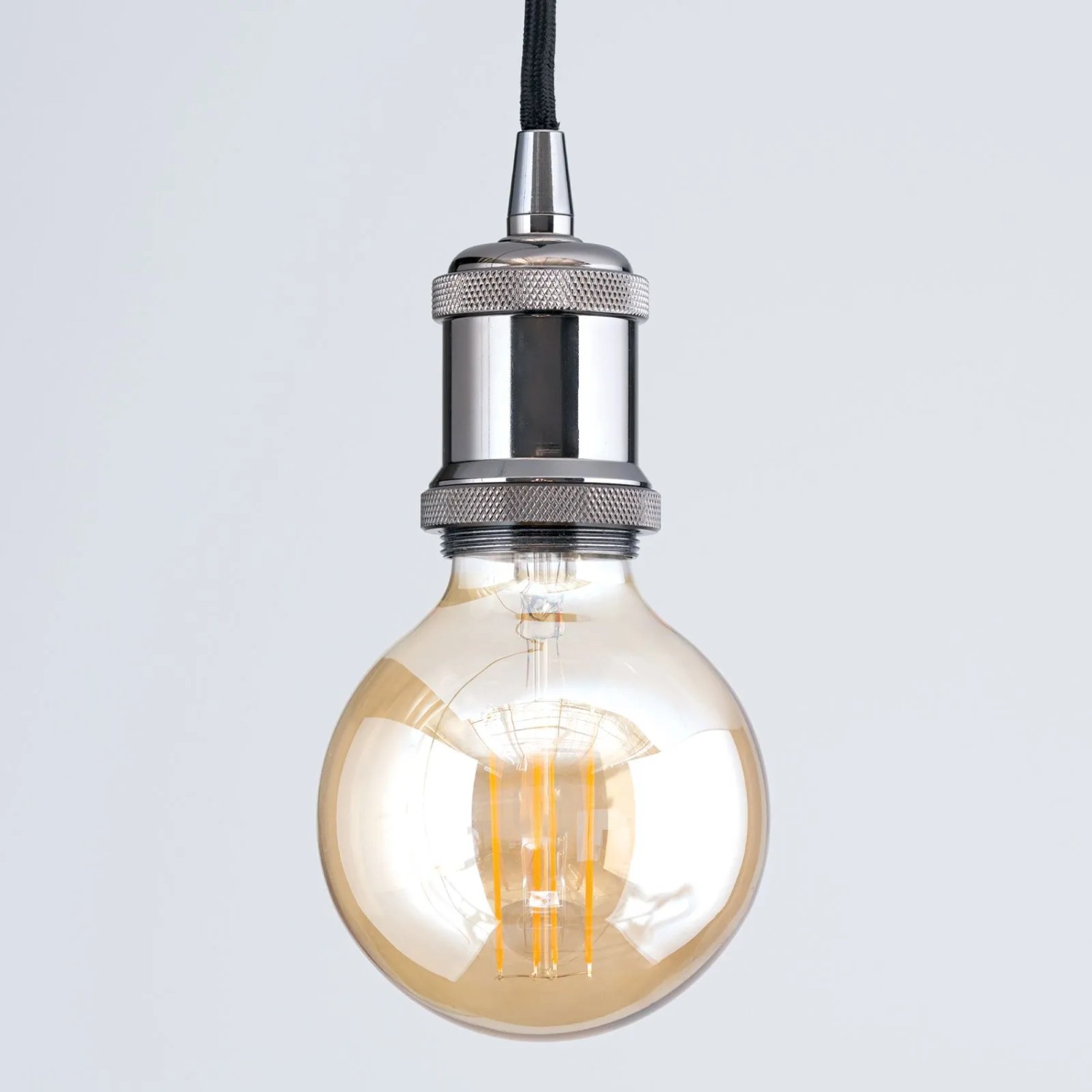 Orion Lightstyle Lampenfassung Vintage E27, schwarz-gunmetall, mit Leuchtmittel. Für Lampen & Leuchten.