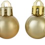 30 goldene Weihnachtskugeln aus Kunststoff, Ø 2 cm, mit verschiedenen Designs.