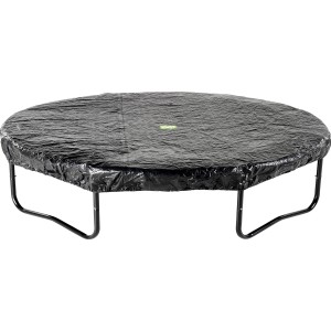 Schwarze EXIT Trampolin Abdeckplane D244cm zum Schutz vor Witterung und Schmutz.
