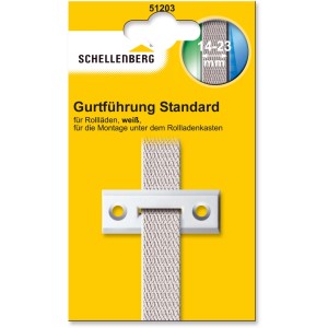 Schellenberg Rollladen Gurtführung Standard, weiß, für Mini/Maxi Rollladen, eckig, 45mm Lochabstand.