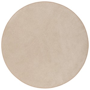 Runder, beiger Kurzflorteppich Joy von Snapstyle Trend Velours, 133cm Durchmesser.