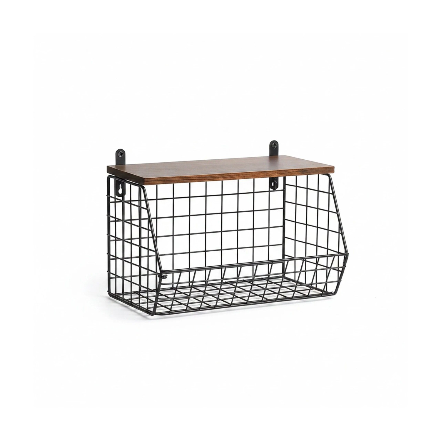 Relaxdays Obstkorb Wandregal Eisen MDF Wandmontage 21 cm x 30 cm x 20 cm 1,2 kg