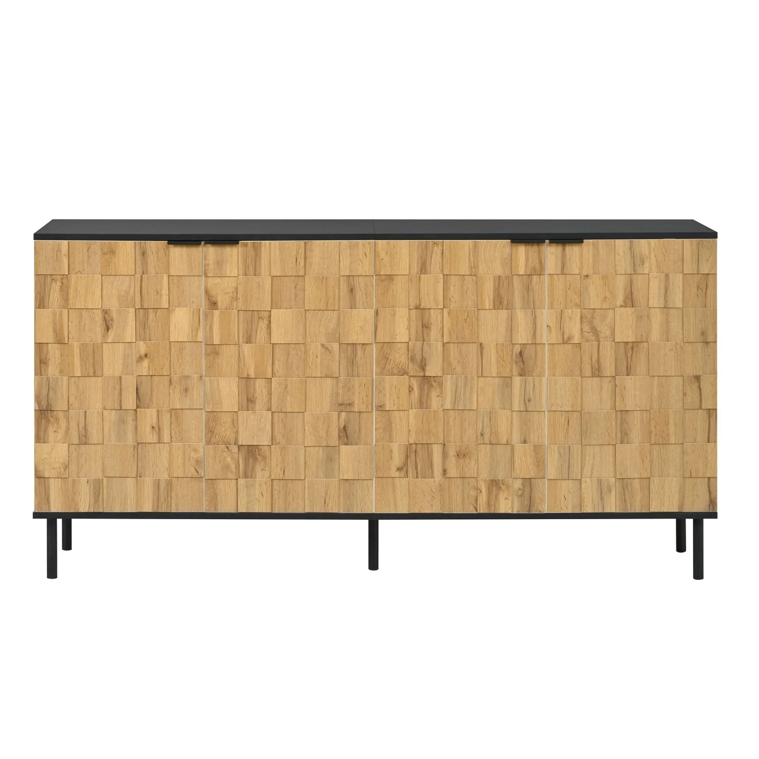 okwish Sideboard mit Mosaik Türen Wohnzimmer 160x35x80cm Natur