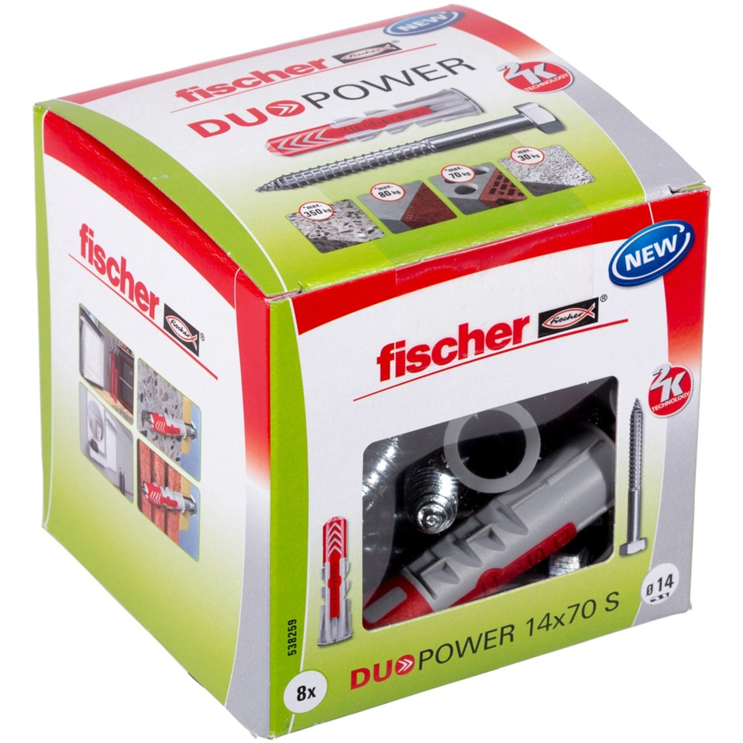 Thumbnail - Fischer Dübel DuoPower Ø 14 mm x 70 mm S LD mit Schrauben