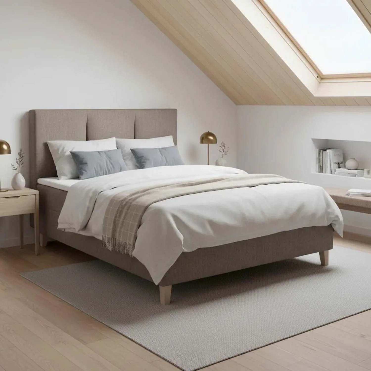 Bessagi Home Boxbett Monza Braun ca. 160x200 cm mit Topper