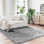 vidaXL Kunstschaffell Teppich Tafalla Grau 200 x 200 cm Polyester 42021533_2