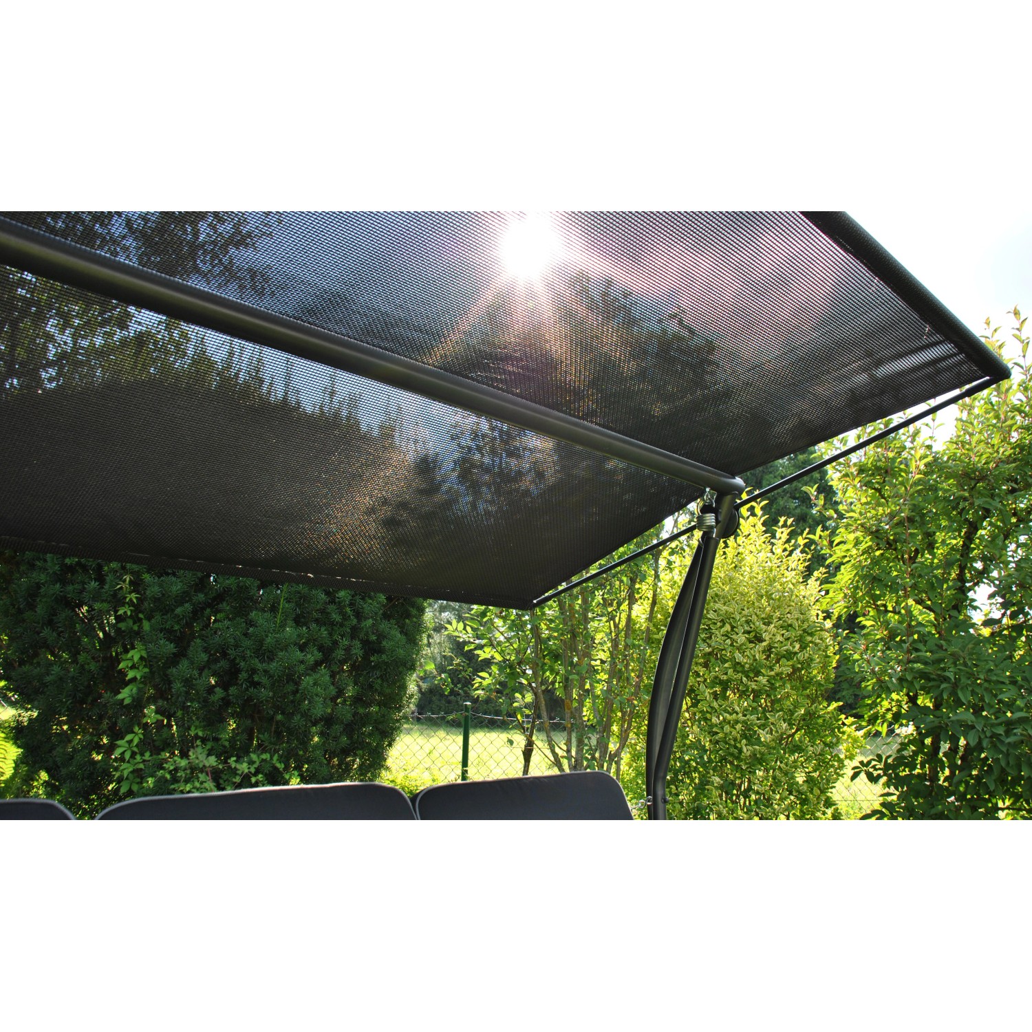 Angerer Hollywoodschaukel Drift Smart Stone, 3-Sitzer mit Liegefunktion und Sonnendach.