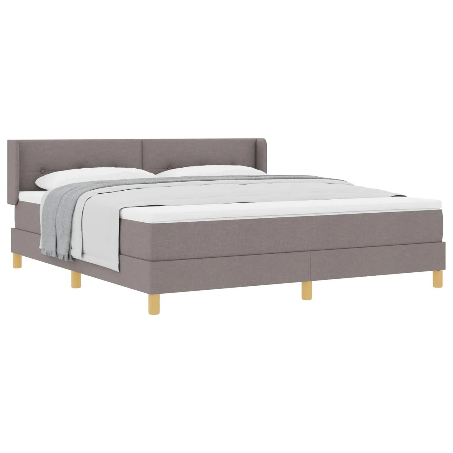 vidaXL Boxspringbett mit Matratze Taupe 180 x 200 cm Stoff 3341311