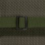 Detailaufnahme: Dunkelgrüne Beautissu HighLux HL Gartenstuhl Auflage mit Befestigungsband.