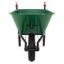 Grüne ECD Germany Gartenschubkarre mit 100L PP-Mulde und Luftrad, Ansicht von vorne.