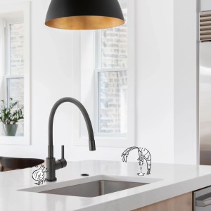 baliv Wassersparende Küchenarmatur KI-1101 schwarz matt. Einhebelmischer mit hohem, schwenkbarem Auslauf über Spüle.