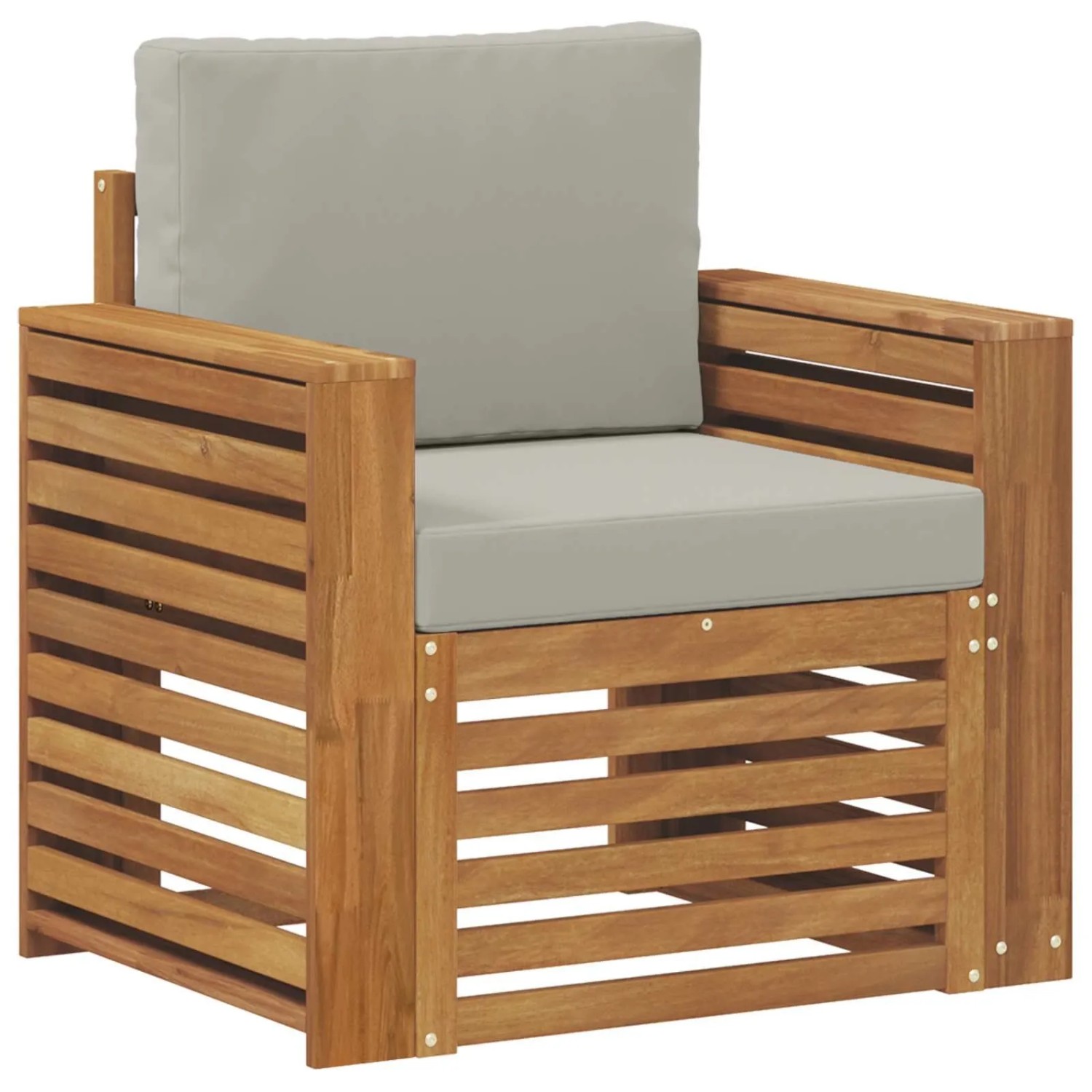 vidaXL Outdoor-Sofagarnitur mit Kissen Natur 79 x 63 x 73 cm 3436361
