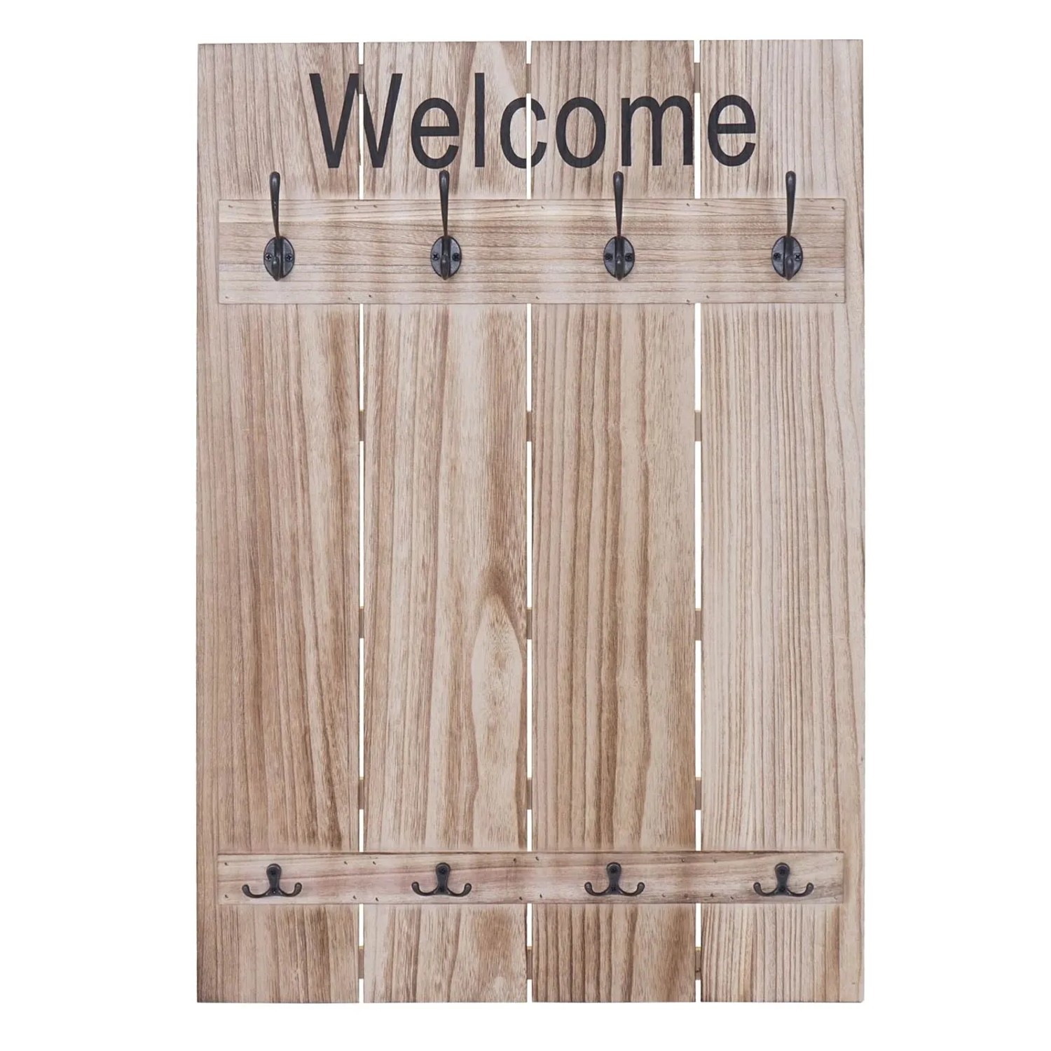 MCW Wandgarderobe C89 Welcome im Shabby-Look mit 8 Haken.