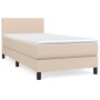 Boxspringbett in Cappuccino-Braun (100x200cm) mit Matratze und Kunstlederbezug.