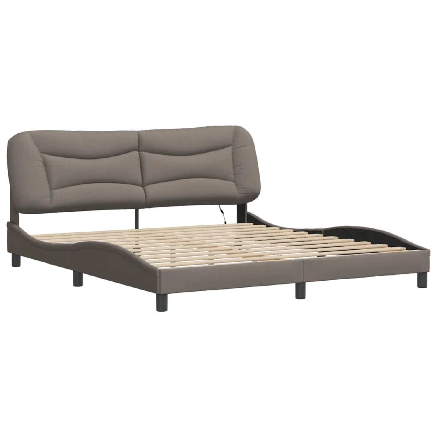 vidaXL Bettgestell mit LED ohne Matratze Hvar Taupe 180x200 cm Stoff 321372 günstig online kaufen
