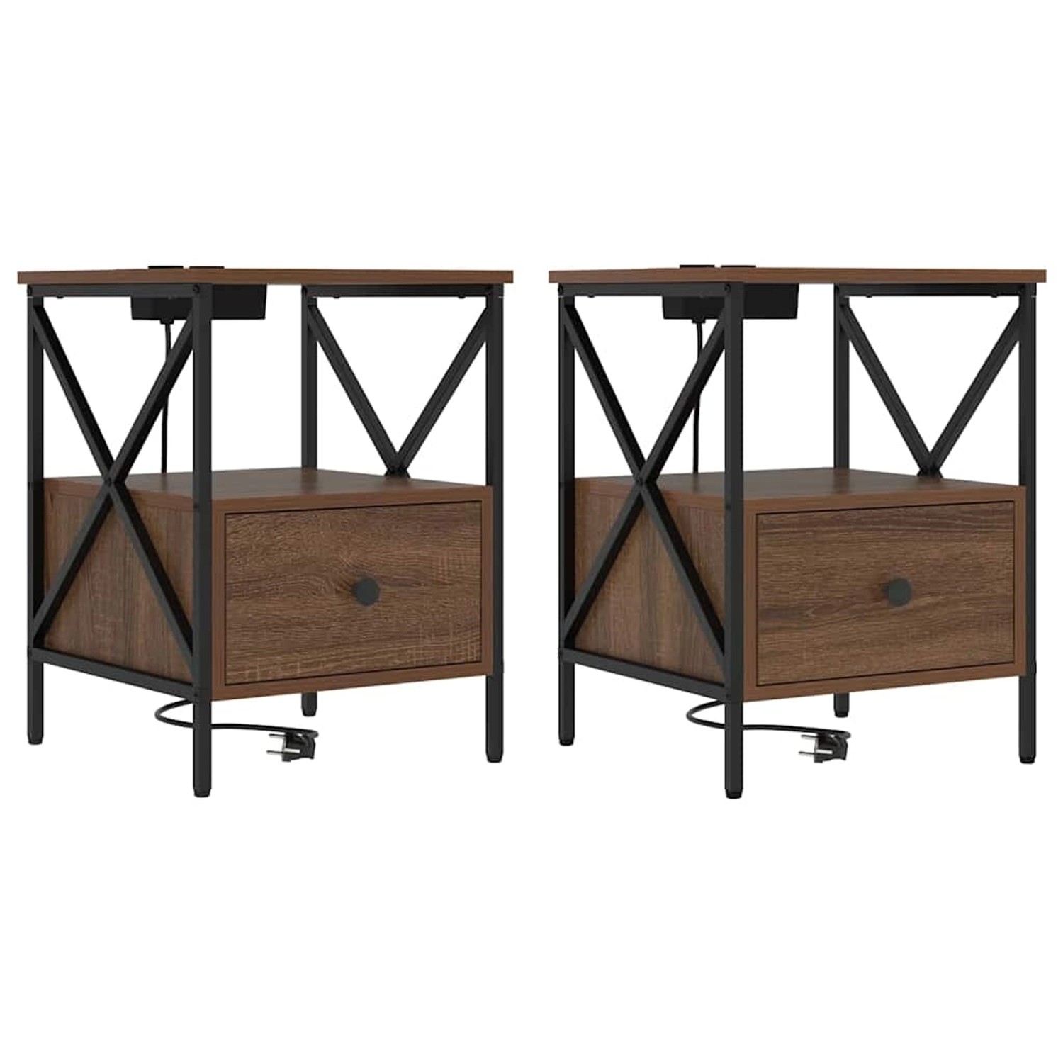 vidaXL Nachttisch Braun Eichen-Optik 41,5 x 40,5 x 55 cm Holzwerkstoff 8595 günstig online kaufen