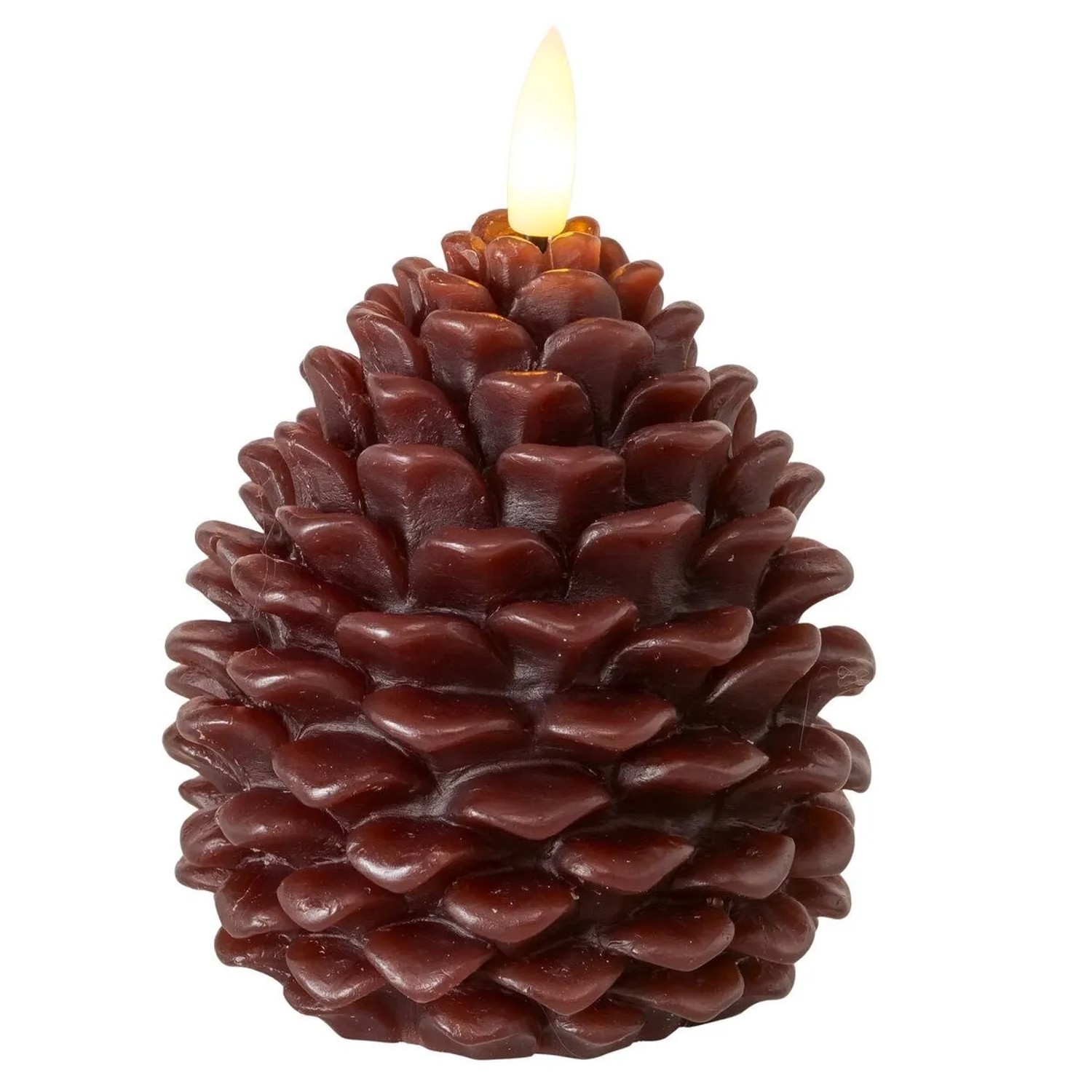 Boltze LED-Kerze Pinio Zapfen Dimmbar 13 cm x 9,5 cm Braun