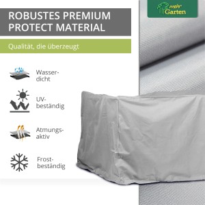 Mehr Garten Schutzhülle für rechteckige Sitzgruppe, 300x250x94 cm, aus wasserdichtem, UV-beständigem Material.