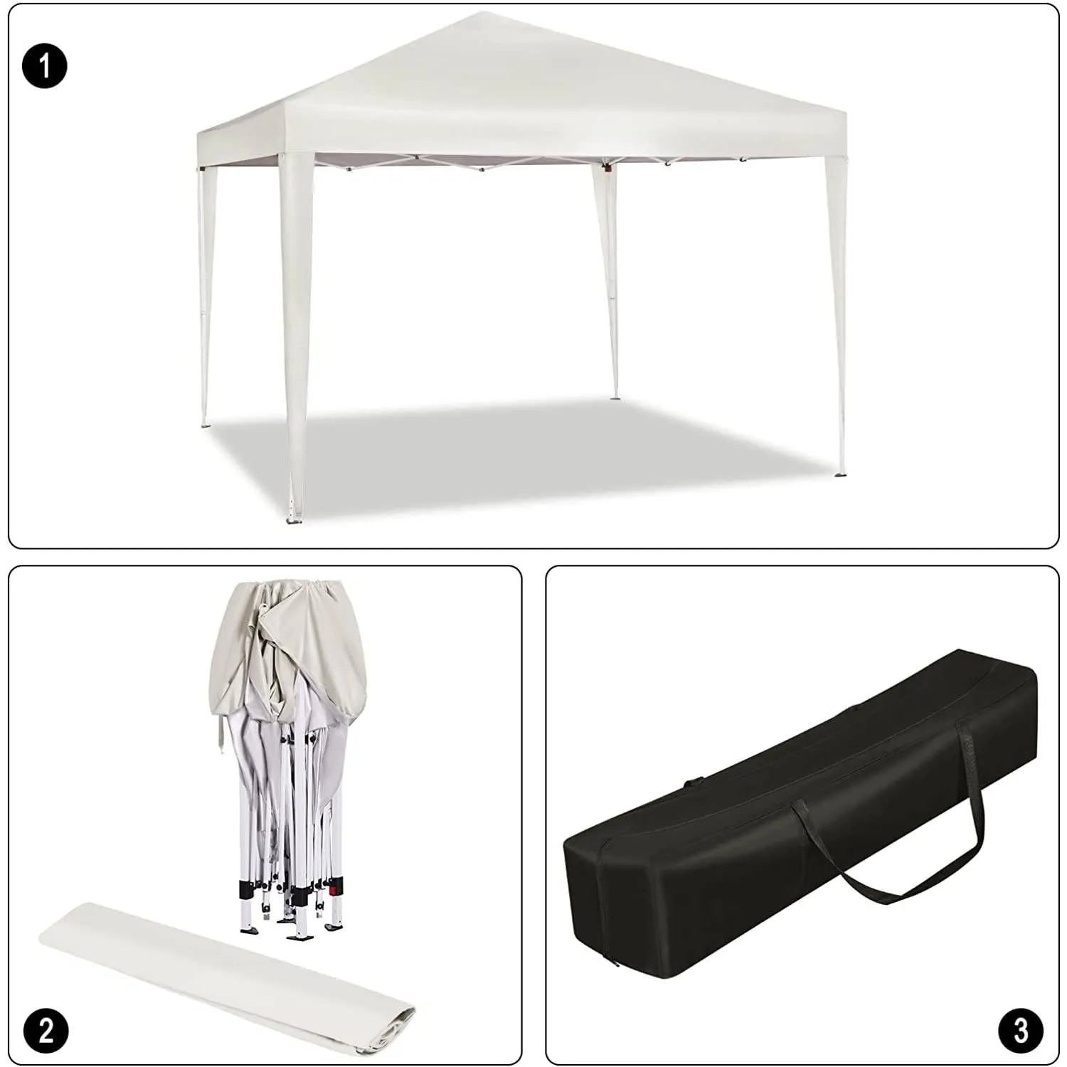 WOLTU Pavillon Pop-Up Wasserdichter Sonnenschutz 3 x 3 m Beige_9
