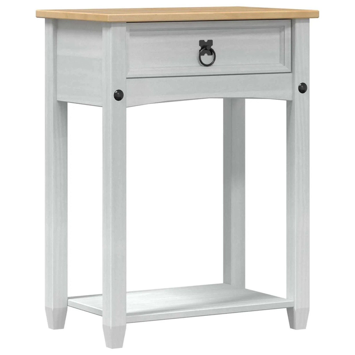 vidaXL Konsolentisch Weiß 55 x 35 x 73 cm Massives Kiefernholz 42024942