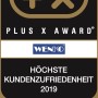 Plus X Award für Wenko WC-Garnitur Raja: Höchste Kundenzufriedenheit 2019 für WC-Zubehör.