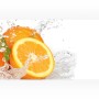 Myspotti Küchenrückwandfolie Aqua Orange mit Orangen im Wasser.