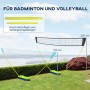 SPORTNOW Badminton-Set mit zwei höhenverstellbaren Netzen für Badminton (160cm) und Volleyball (220cm) auf Rasen.