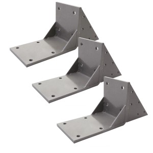 3er Set MCW Dachsparrenadapter H124, graue Halterung zur Montage von Kassettenmarkisen.