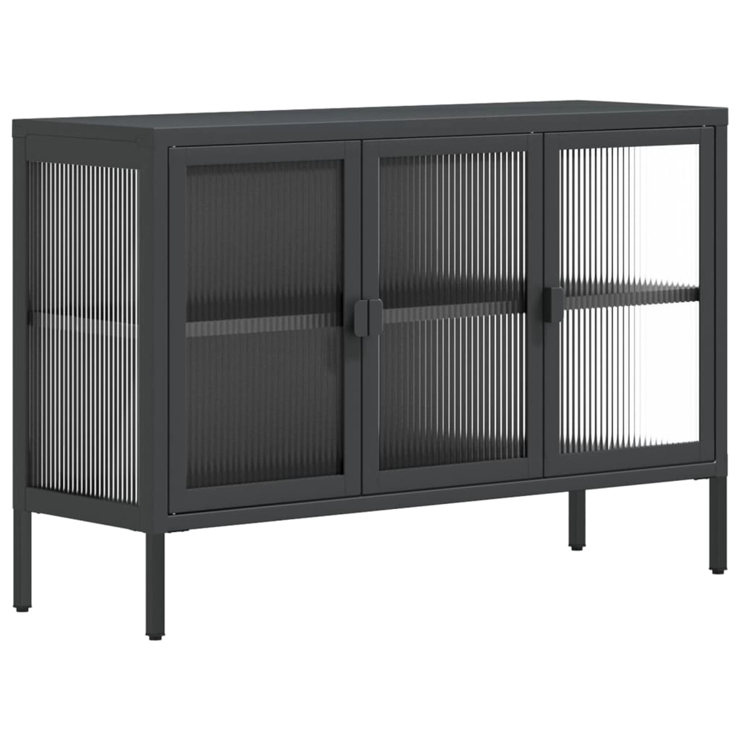 vidaXL Sideboard Schwarz 105x35x70 cm Glas und Stahl 353002 günstig online kaufen
