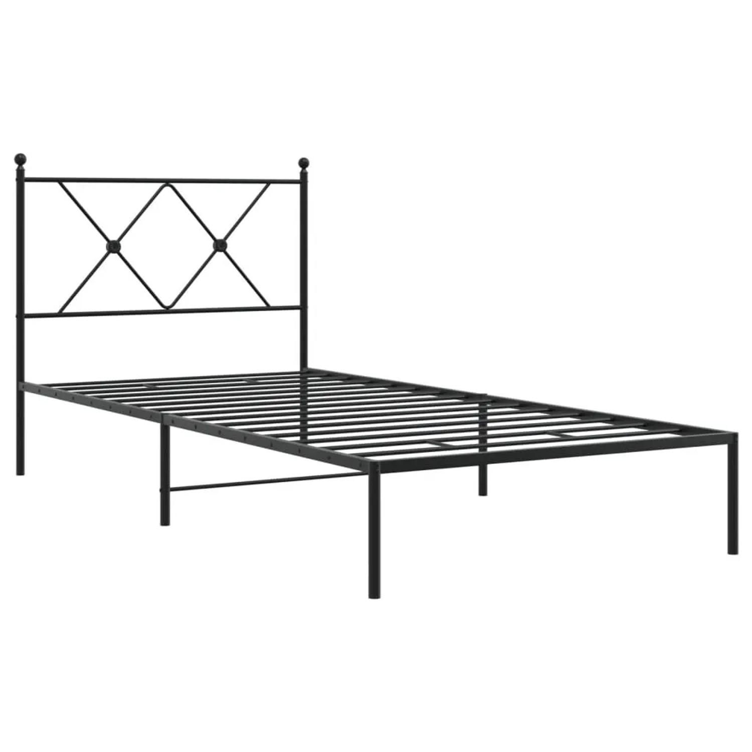 vidaXL Bettgestell mit Kopfteil Metall Schwarz 90x190 cm 376494 günstig online kaufen