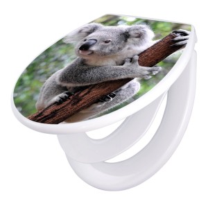 Banjado Familien WC-Sitz mit Koala-Motiv, Absenkautomatik und integriertem Kindersitz.
