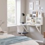 SoBuy Wandklapptisch FWT07-II-W, weiß, mit Regal und Ablagen. Ideal für kleine Räume.