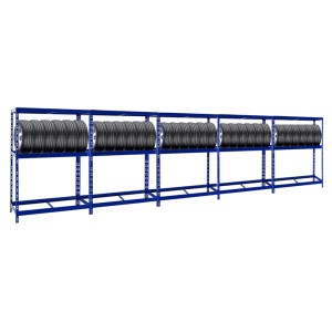 PROREGAL Mega Deal: 5 blaue Reifenregale mit Fachboden, HxBxT 180x130x50 cm, für bis zu 60 Reifen.