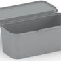 Graue Aufbewahrungsbox Divider Low mit Deckel, ideal zur Aufbewahrung und Ordnung.