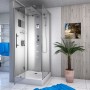 AquaVapore Komplettdusche D38-10L0-EC, 90x90 cm, mit Regendusche, Handbrause und Massagedüsen.