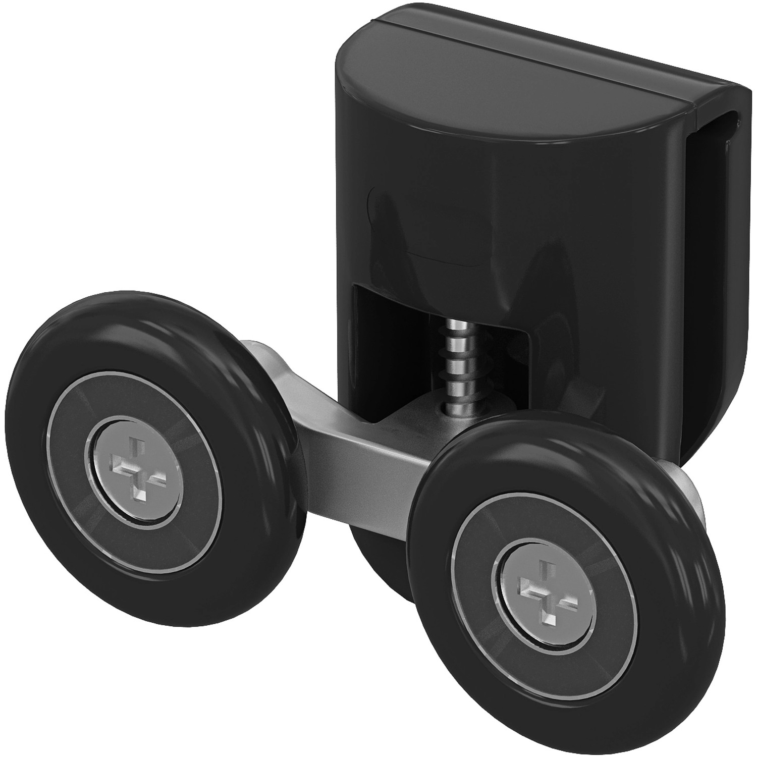 Image of baliv Türlaufrolle Doppelt Oben 2 cm Schwarz für Duschkabine Factory 4 Stück