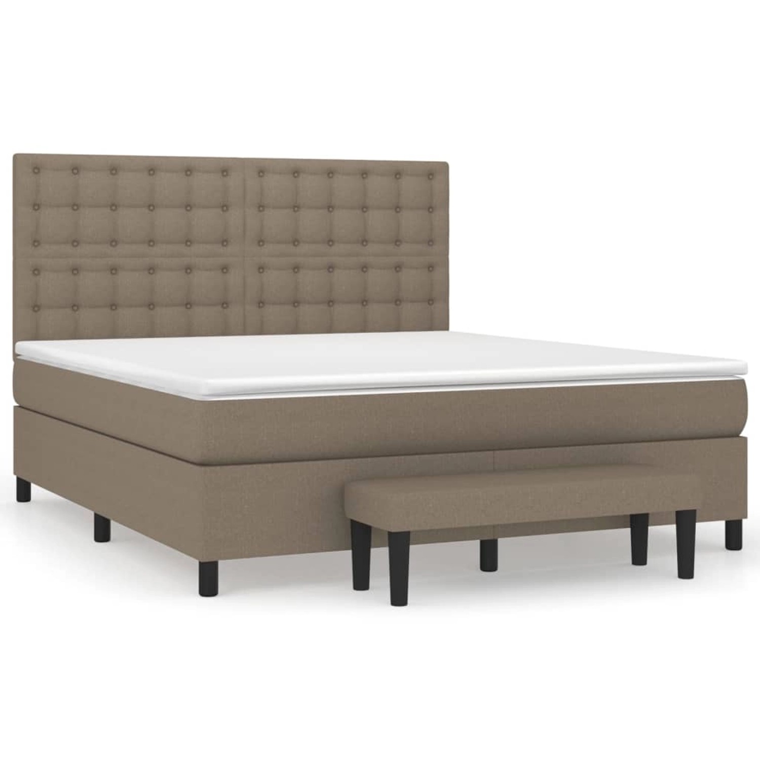 vidaXL Boxspringbett mit Matratze Taupe 180x200 cm Stoff1367481 günstig online kaufen